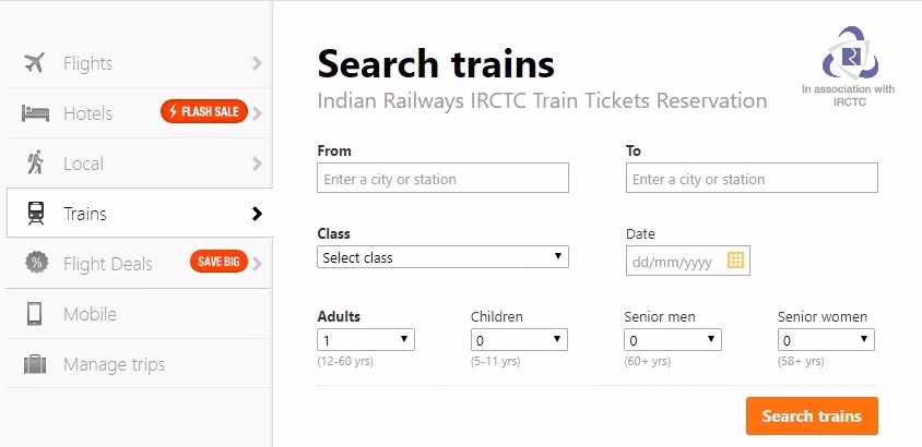 &iquest;Puedo usar un cup&oacute;n de ClearTrip para reservar un billete de tren?