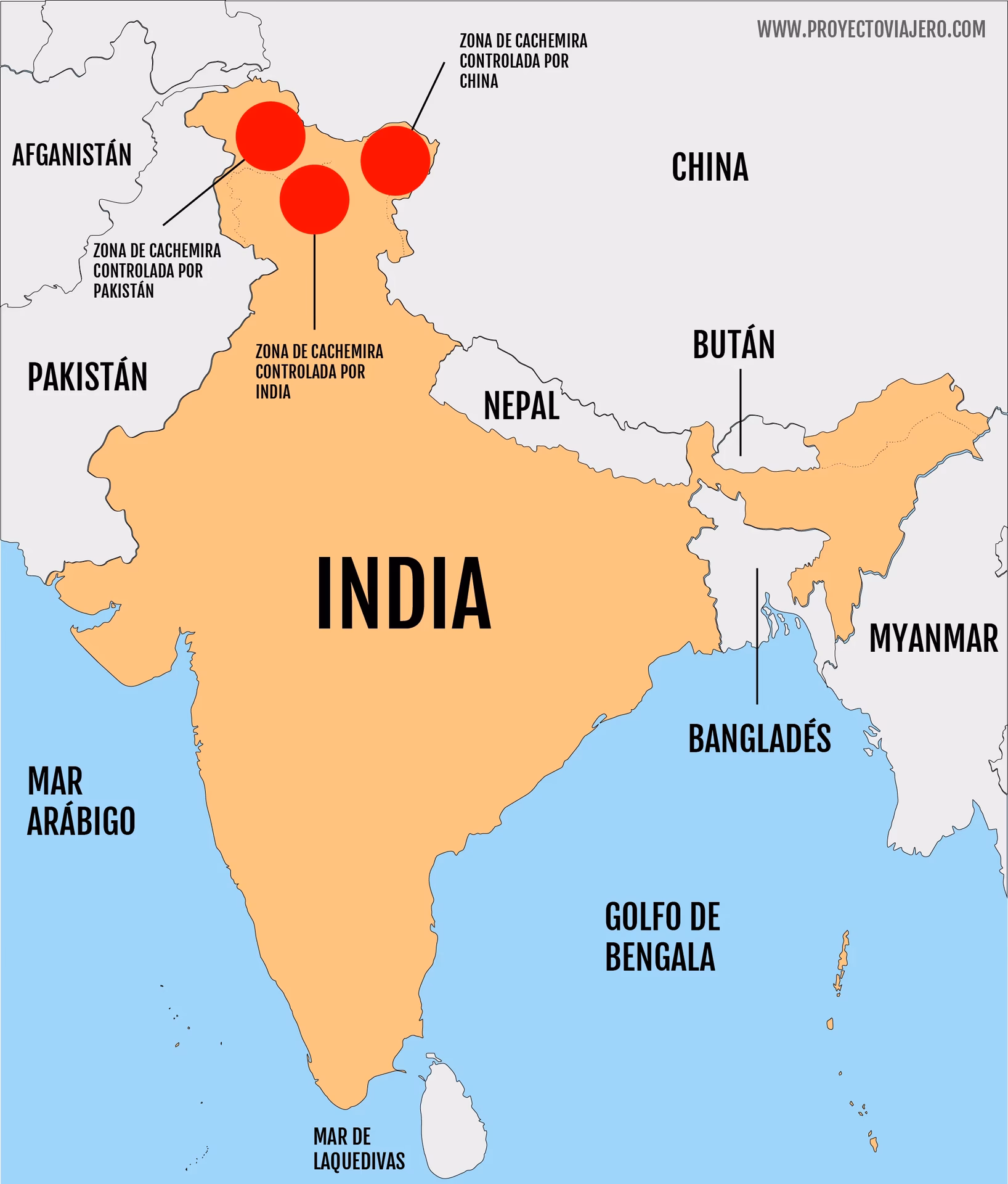 &iquest;Qu&eacute; pa&iacute;ses limitan con India?